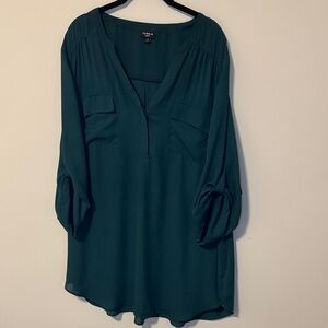 Torrid Harper Tunic Blouse — Teal 3X 22-24